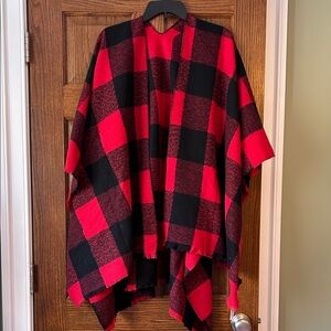Old Navy Red and Black Plaid Wrap